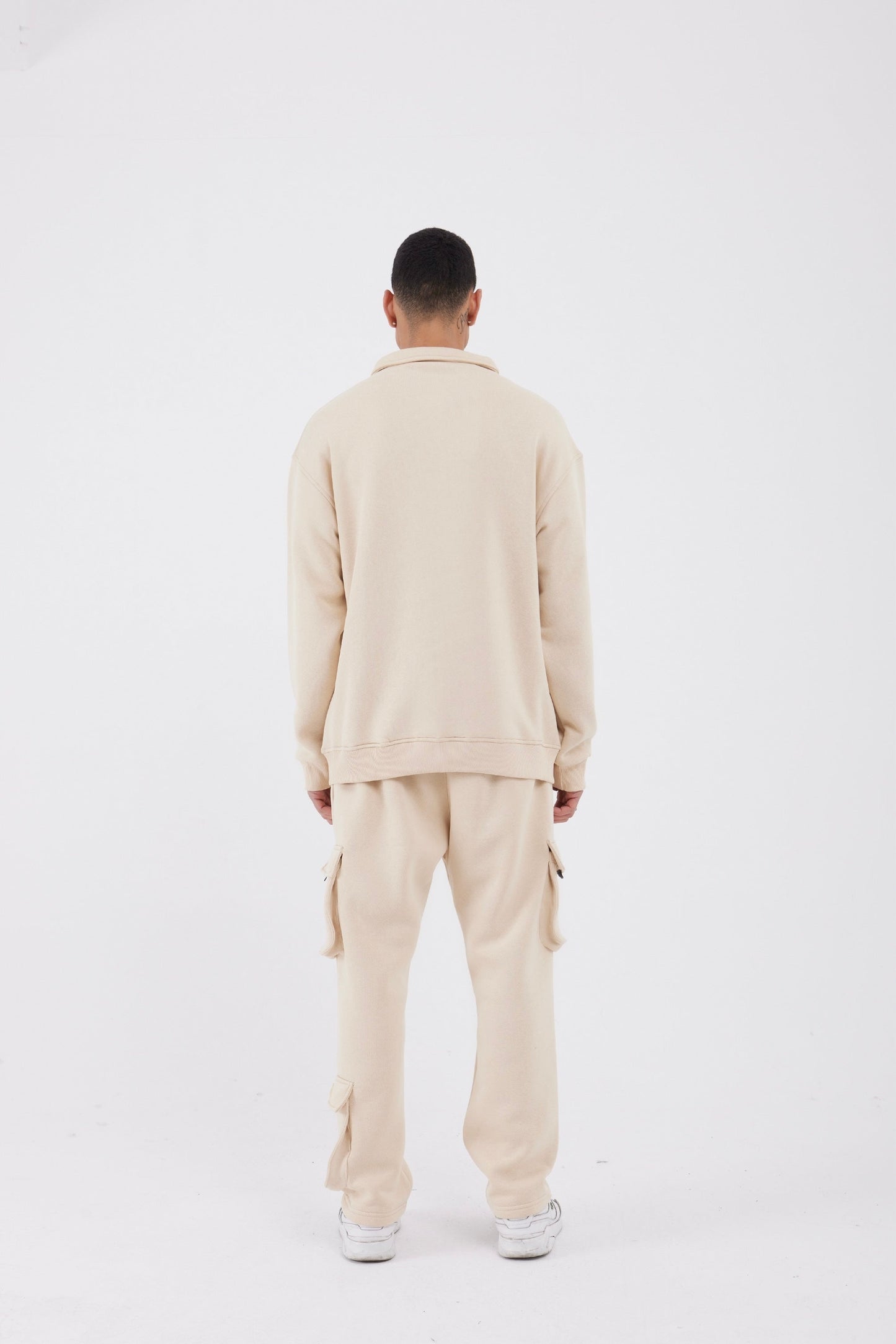 Jogginganzug Set Baumwolle Jogger Hoodie Pullover Oversize Fit