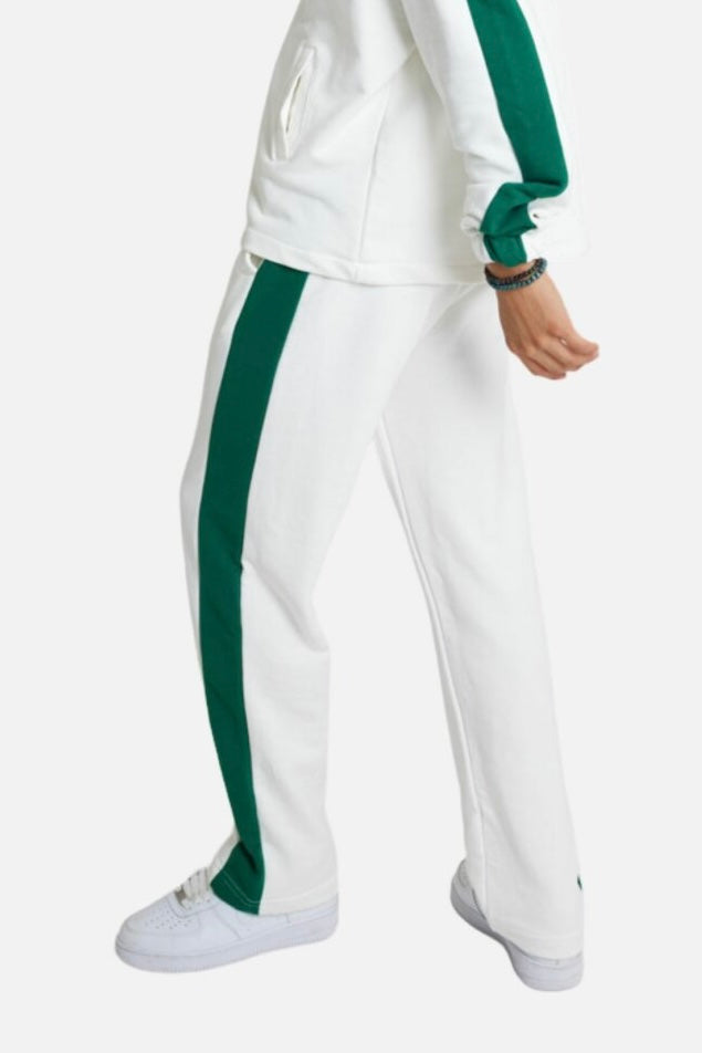 Jogger Jogginghose Stripe mit Streifen Hose Weiß