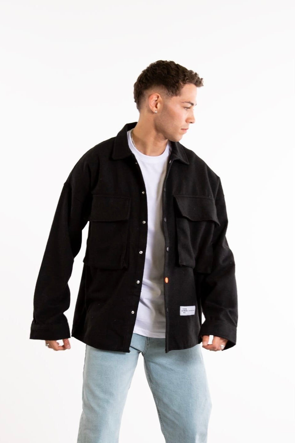 Hemdjacke Oversize Kleidung Hemd Freizeit-Jacke Unisex Überhemd Overshirt