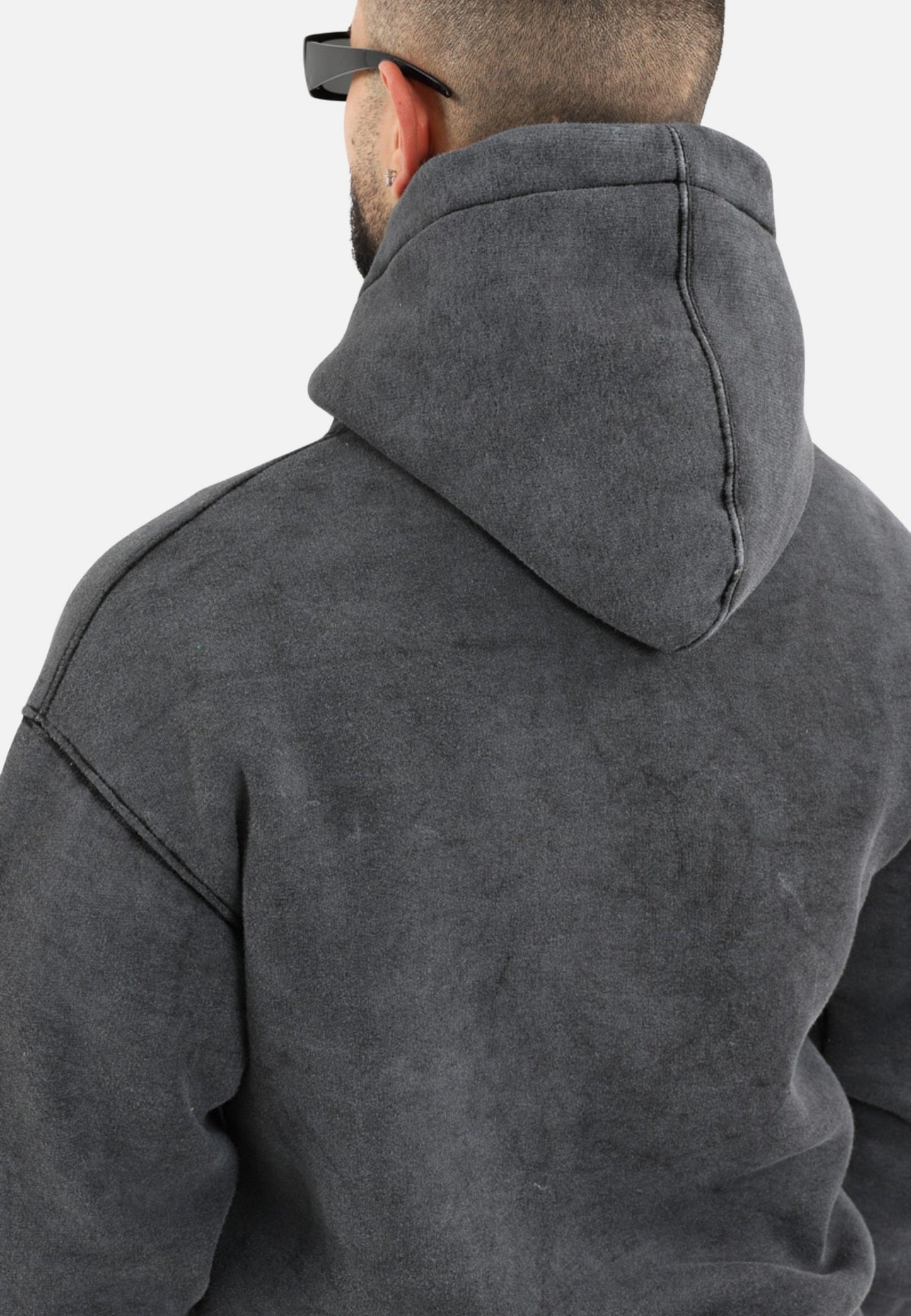 einfarbiger Washed Basic Oversized Hoodie Kapuzenpullover Unisex