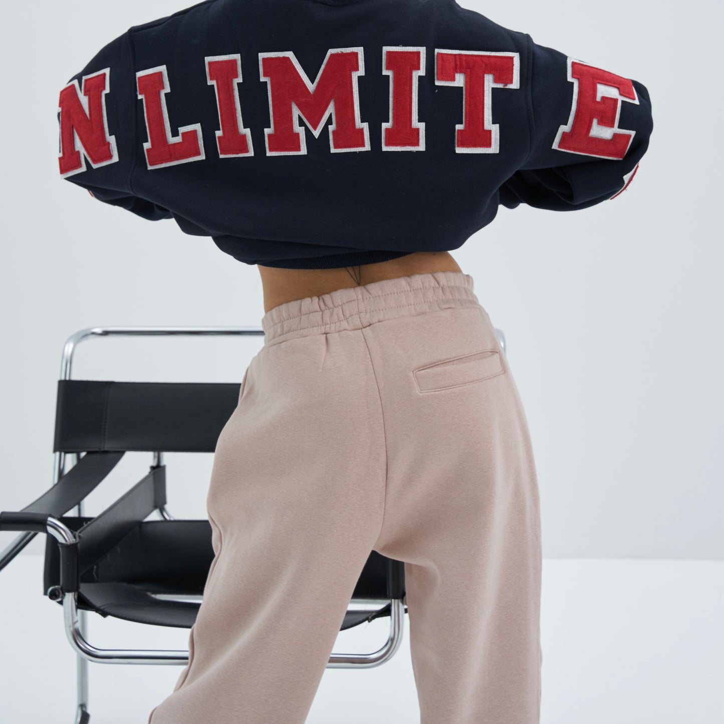 Zipper Drop Shoulder Hoodie "UNLIMITED"