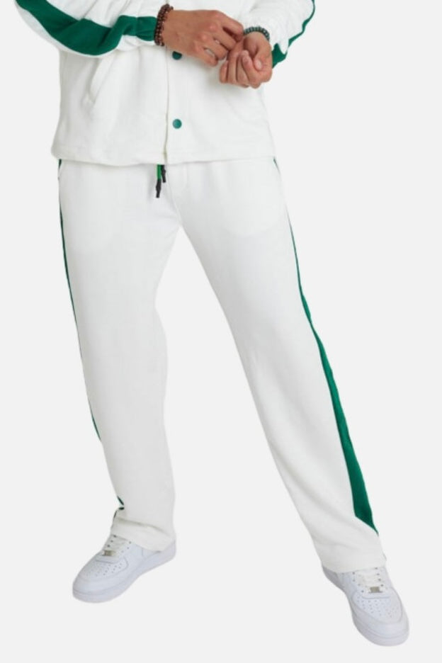 Jogger Jogginghose Stripe mit Streifen Hose Weiß
