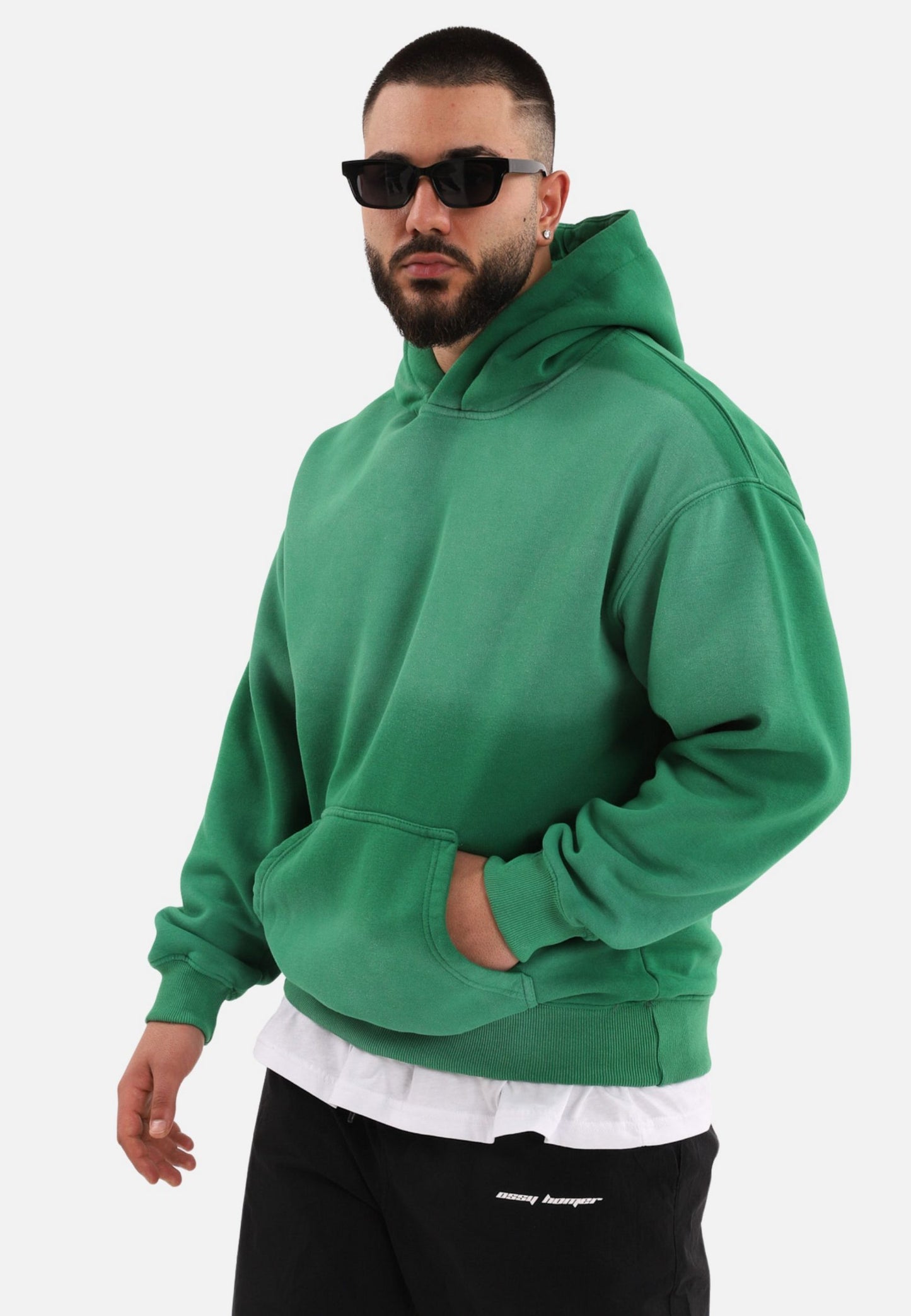 einfarbiger Spray Basic Oversized Hoodie Kapuzenpullover Unisex