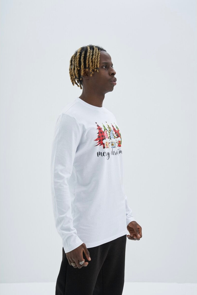 Christmas Oversize Cotton Sweatshirt Unisex weiß