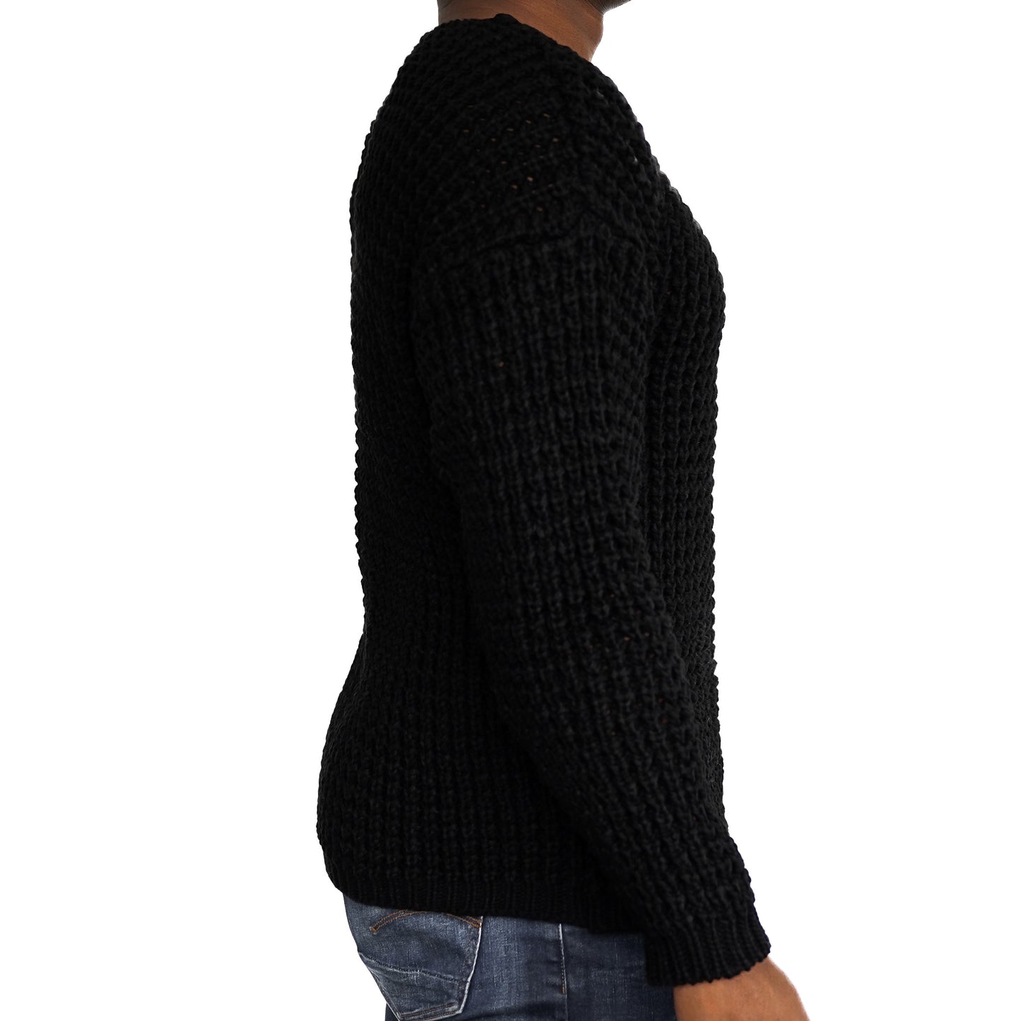 Casual Herren Strickpullover mit Rundhals-Ausschnitt