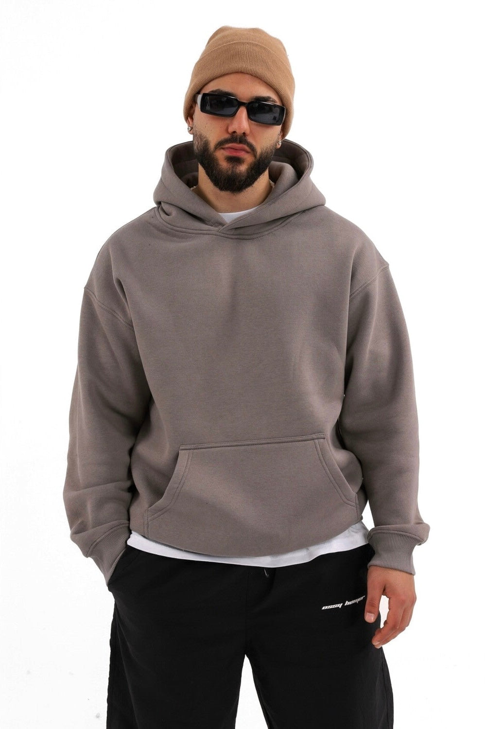 einfarbiger Basic Oversized Hoodie | Premium Herren & Damen Kapuzenpullover Unisex