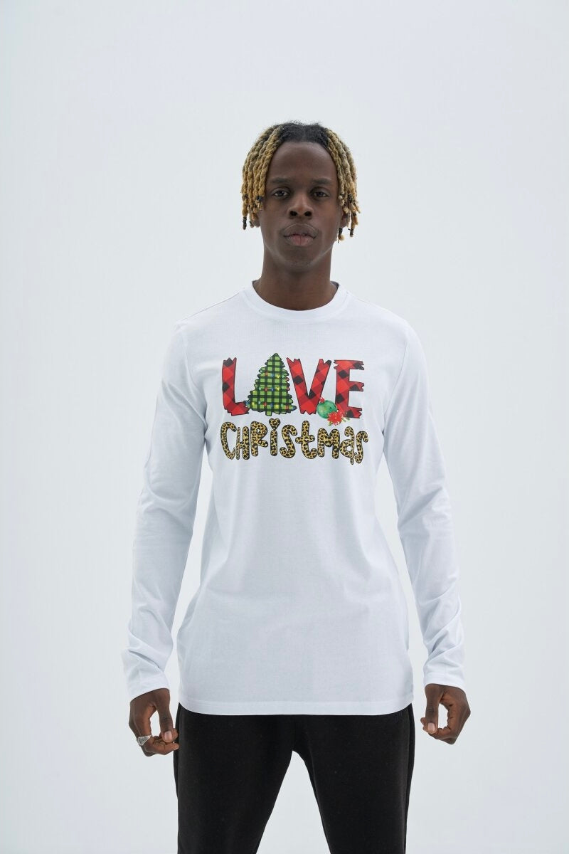 Christmas Oversize Cotton Sweatshirt Unisex weiß