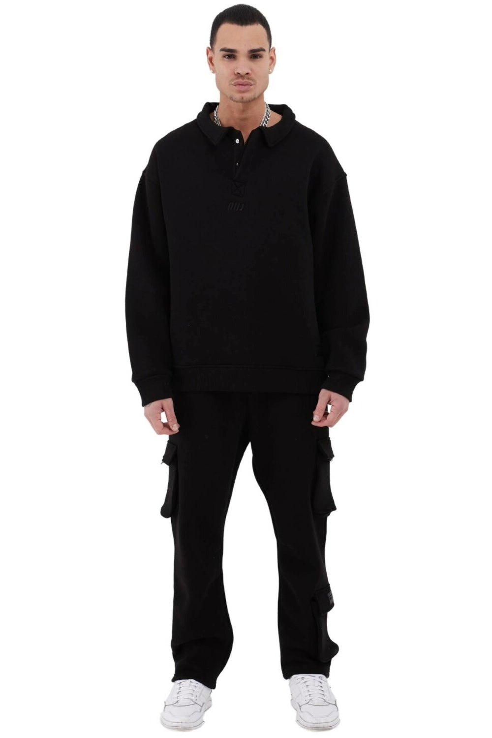Pullover Shirt Oversize Fit Sweatshirt mit Kragen