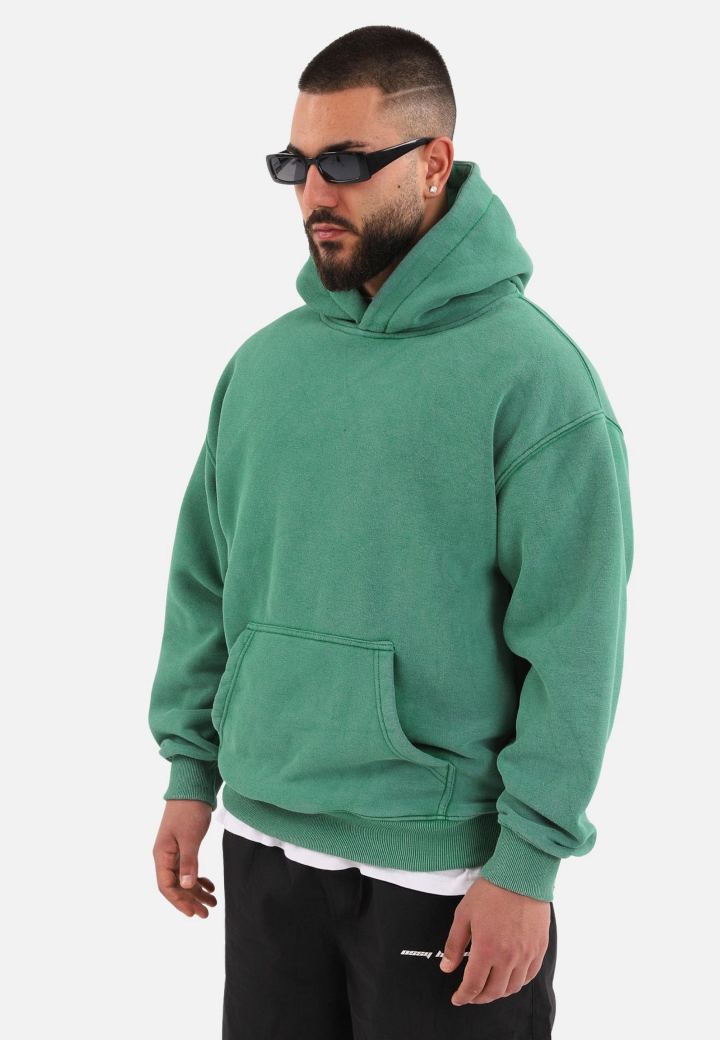 einfarbiger Washed Basic Oversized Hoodie Kapuzenpullover Unisex