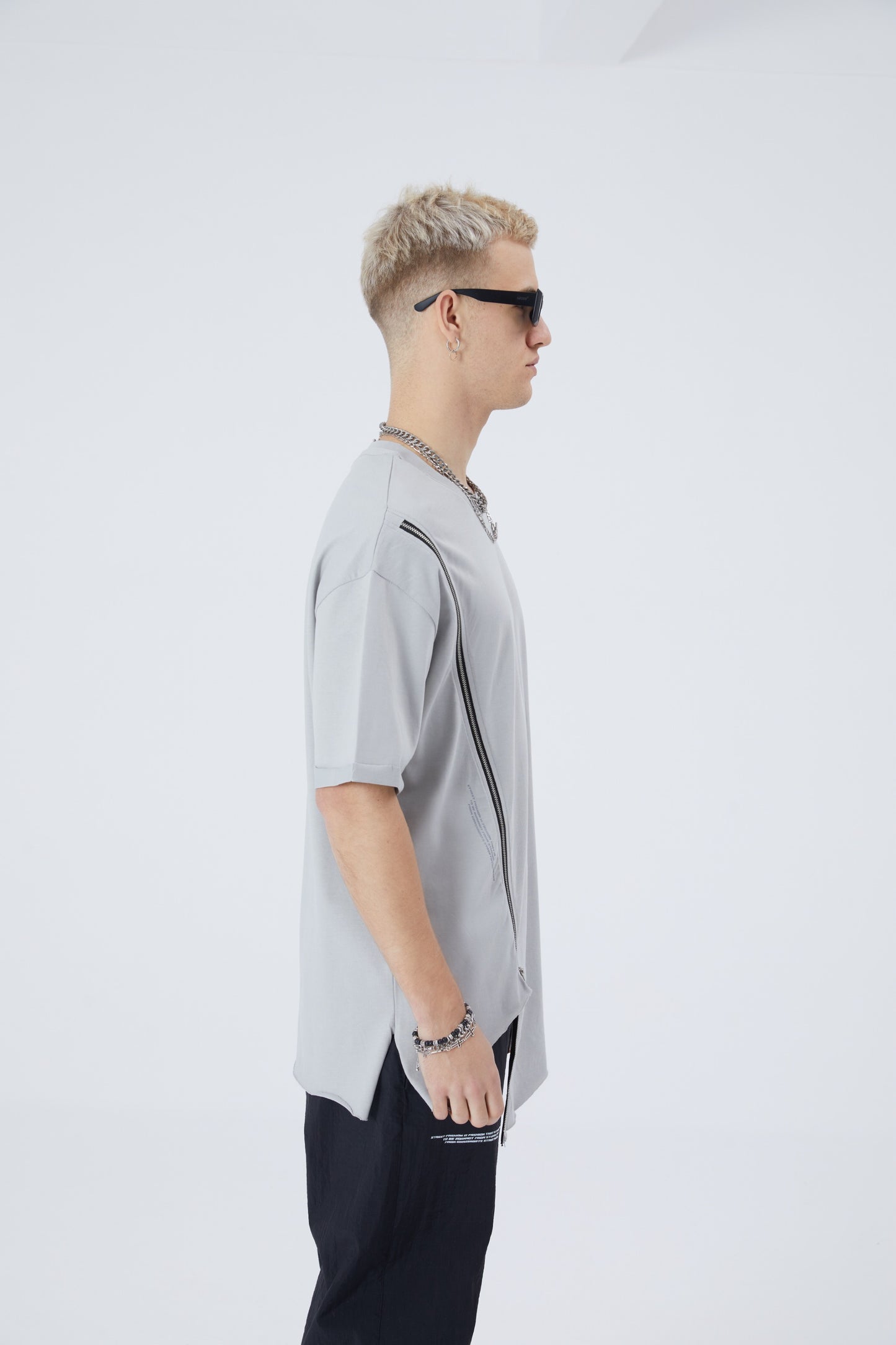 Herren ZIP T-Shirt 320gsm 100% Cotton Oversize Fit