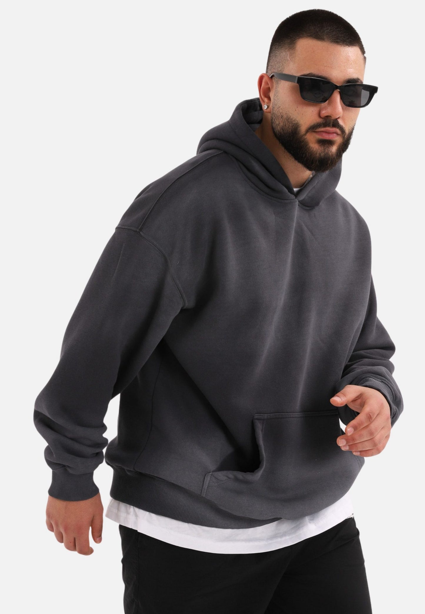 einfarbiger Spray Basic Oversized Hoodie Kapuzenpullover Unisex