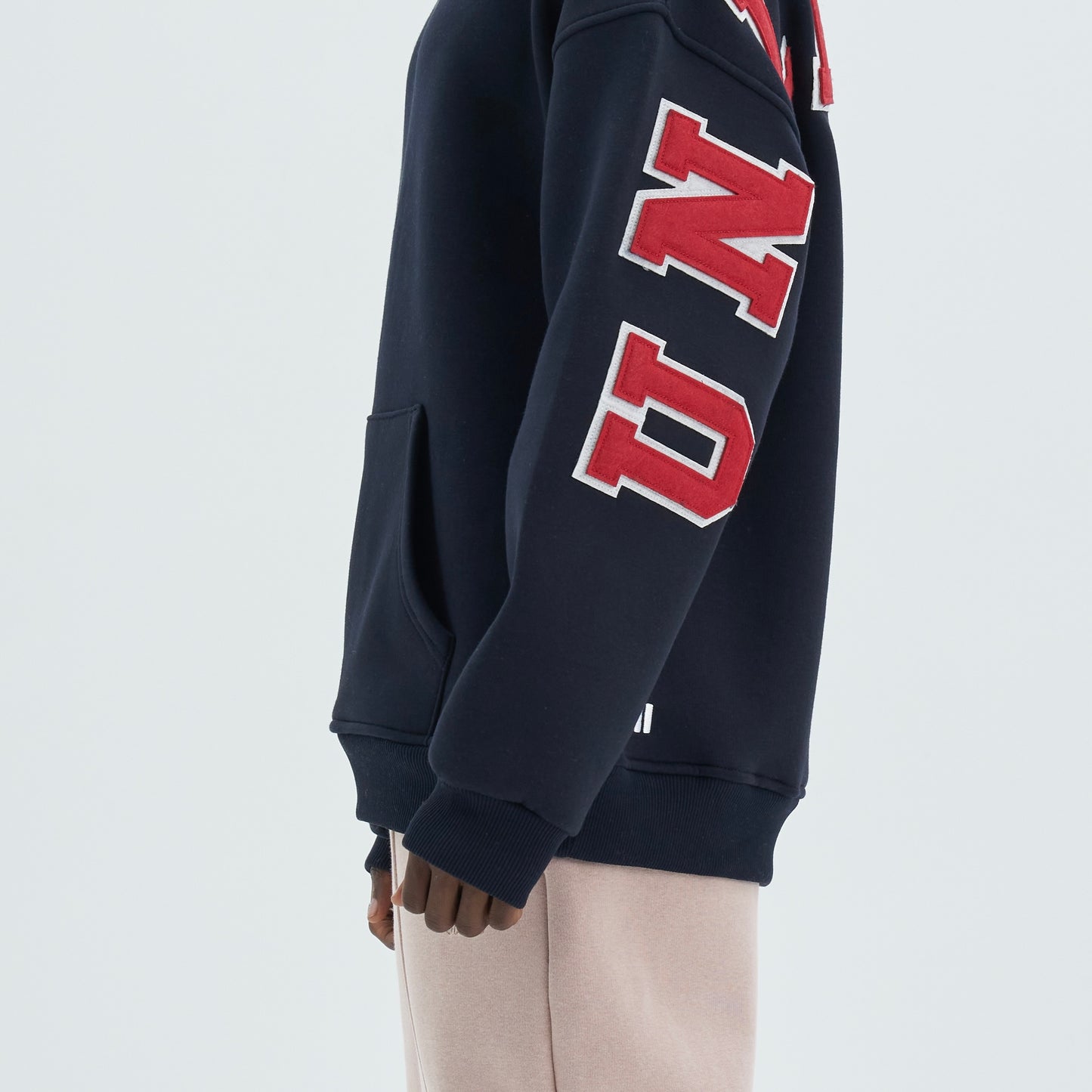 Zipper Drop Shoulder Hoodie "UNLIMITED"