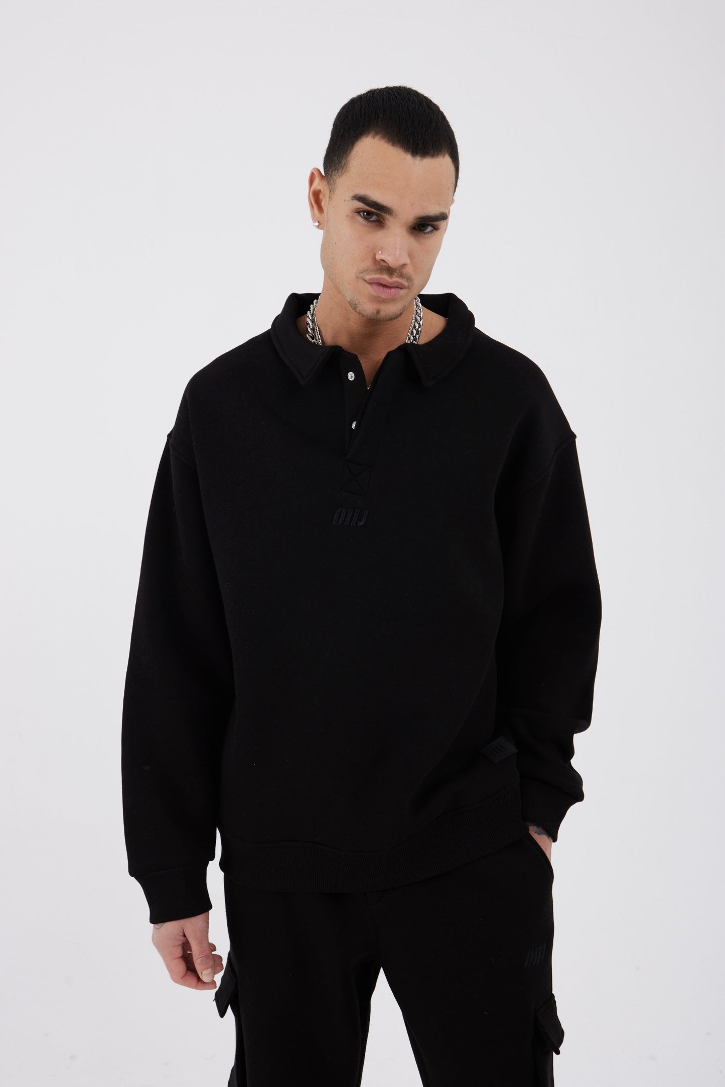 Jogginganzug Set Baumwolle Jogger Hoodie Pullover Oversize Fit