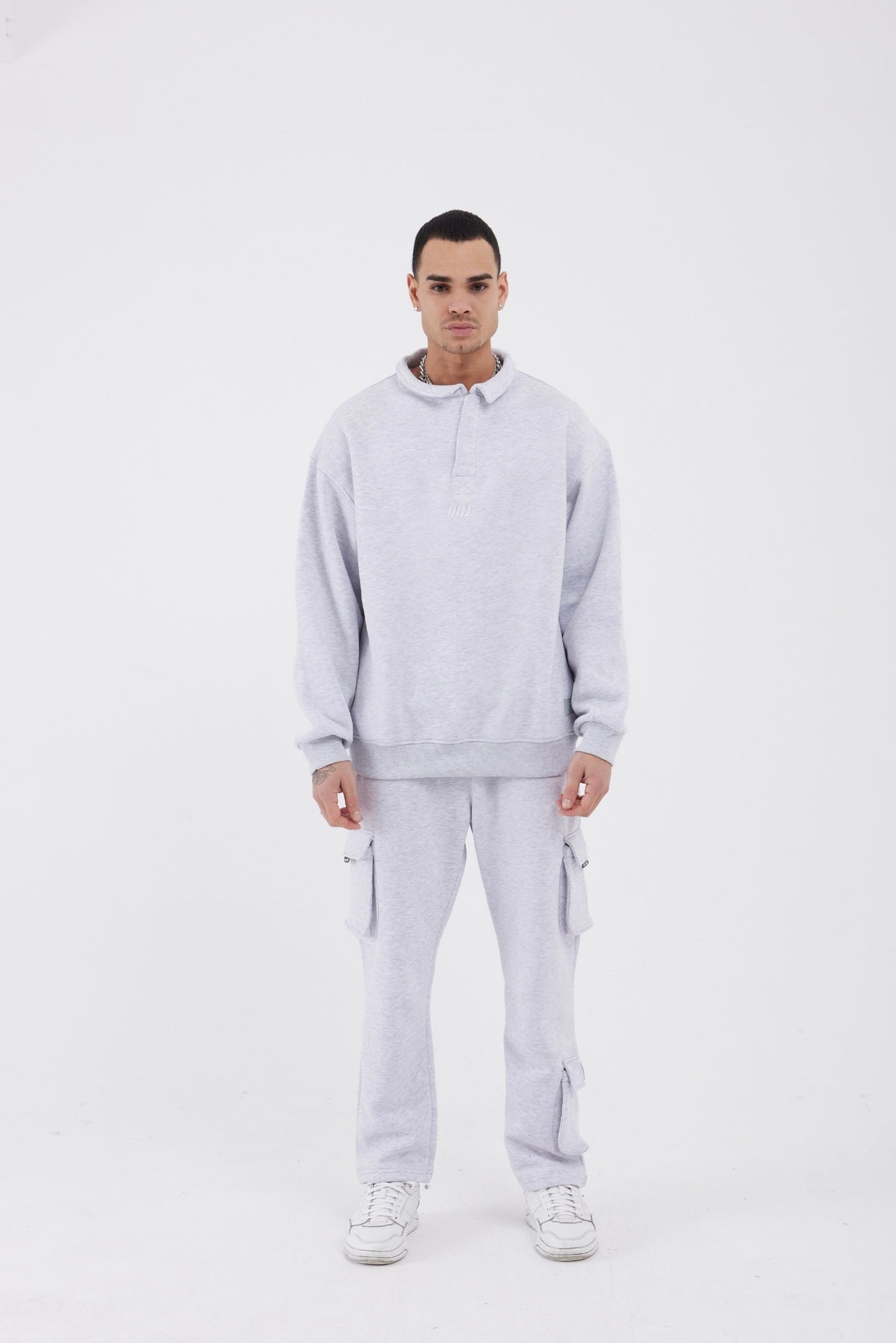 Jogginganzug Set Baumwolle Jogger Hoodie Pullover Oversize Fit