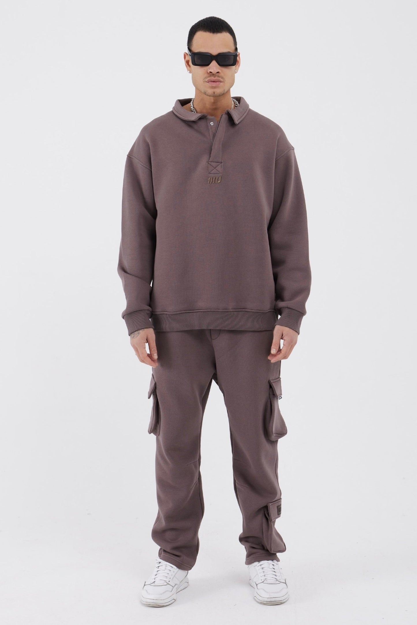 Jogginganzug Set Baumwolle Jogger Hoodie Pullover Oversize Fit
