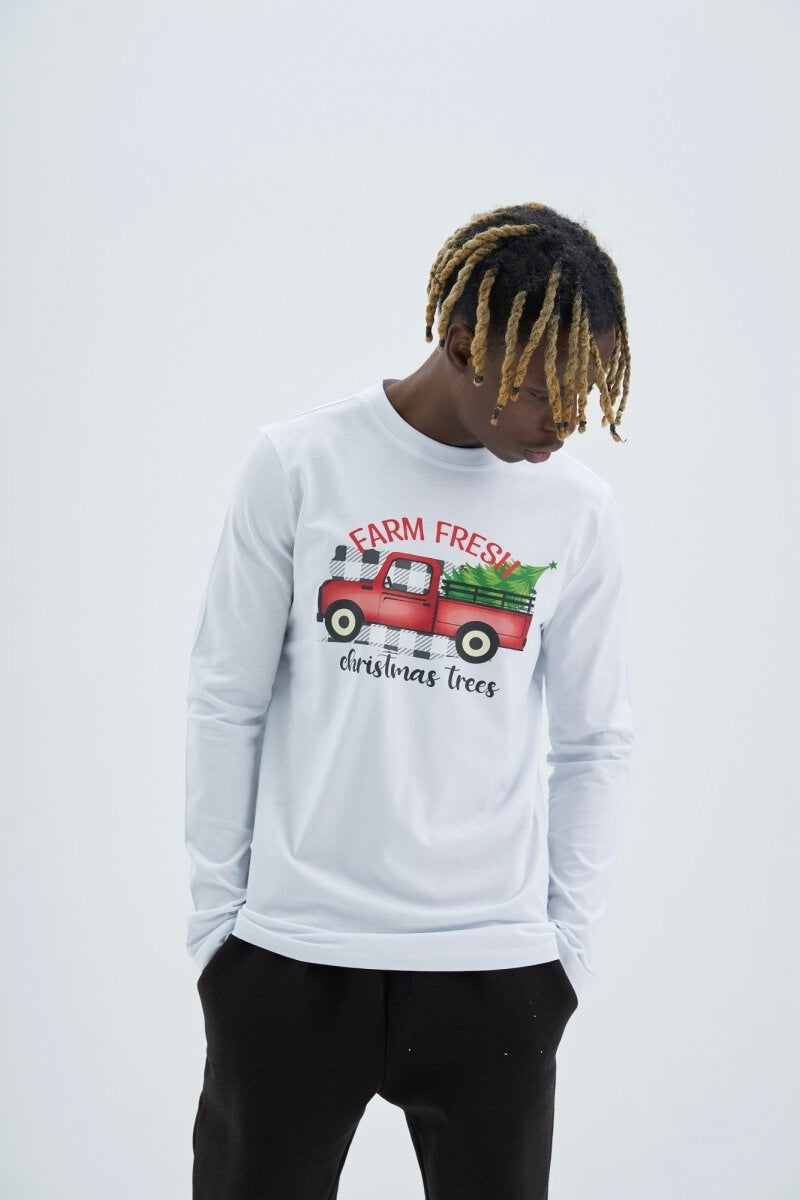 Christmas Oversize Cotton Sweatshirt Unisex weiß