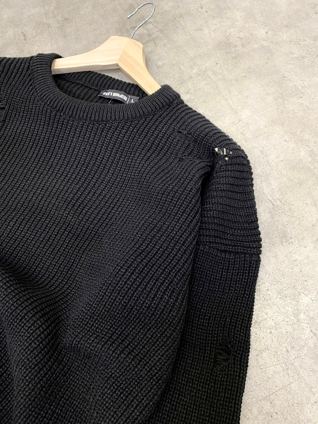 Männer Knit mit Riss Drop Shoulder Pullover Oversize