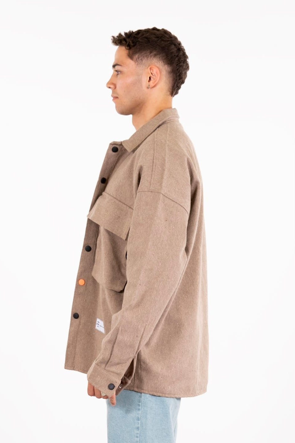 Hemdjacke Oversize Kleidung Hemd Freizeit-Jacke Unisex Überhemd Overshirt