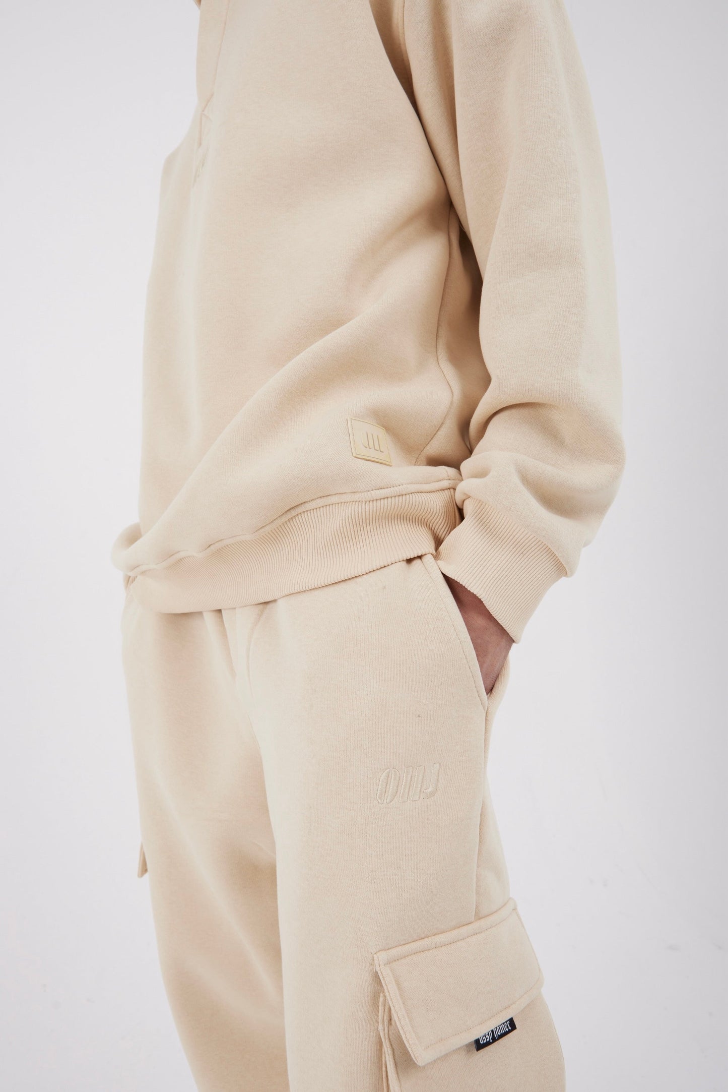 Jogginganzug Set Baumwolle Jogger Hoodie Pullover Oversize Fit