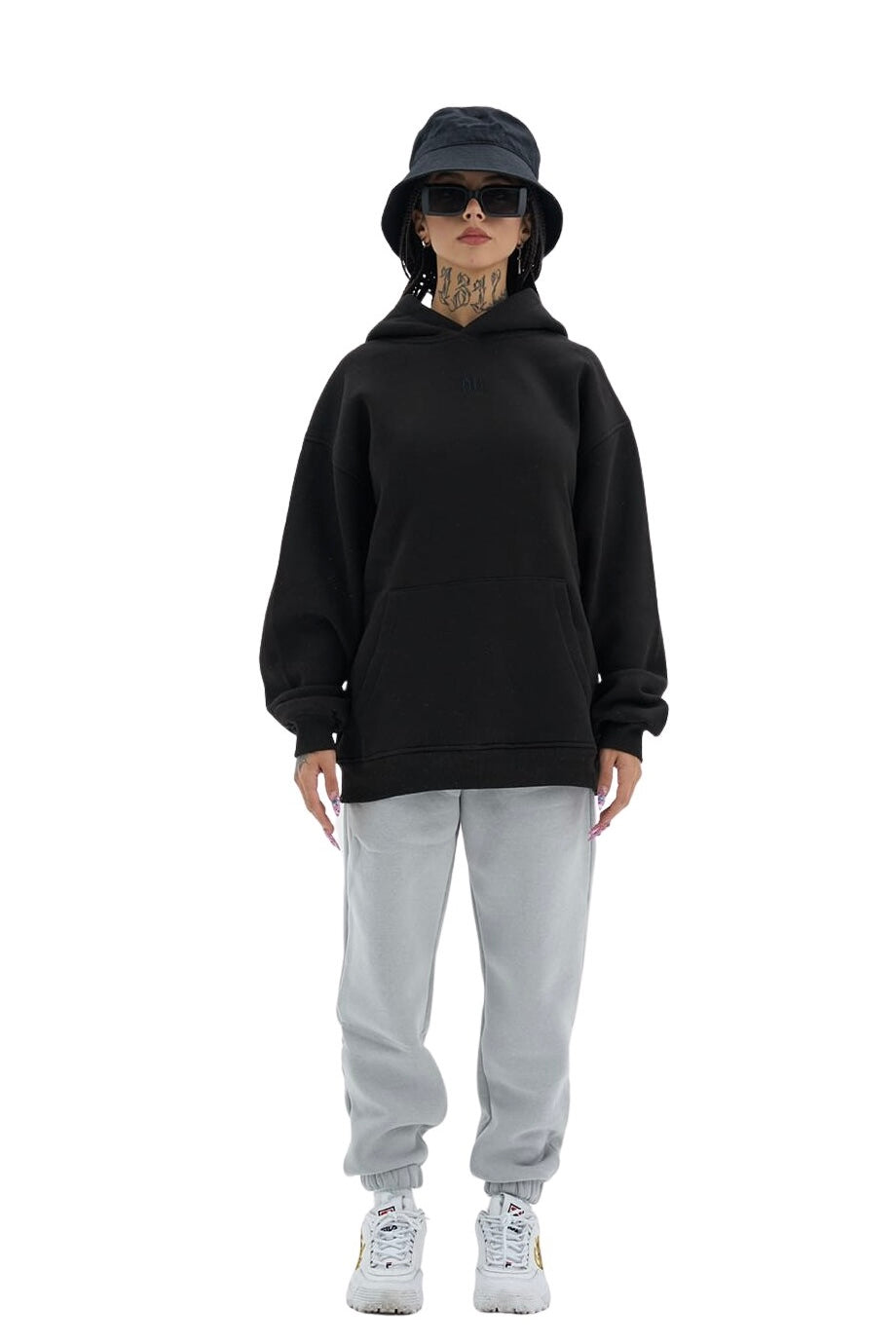 Oversize Hoodie einfarbig Basic Kapuzenpullover Unisex