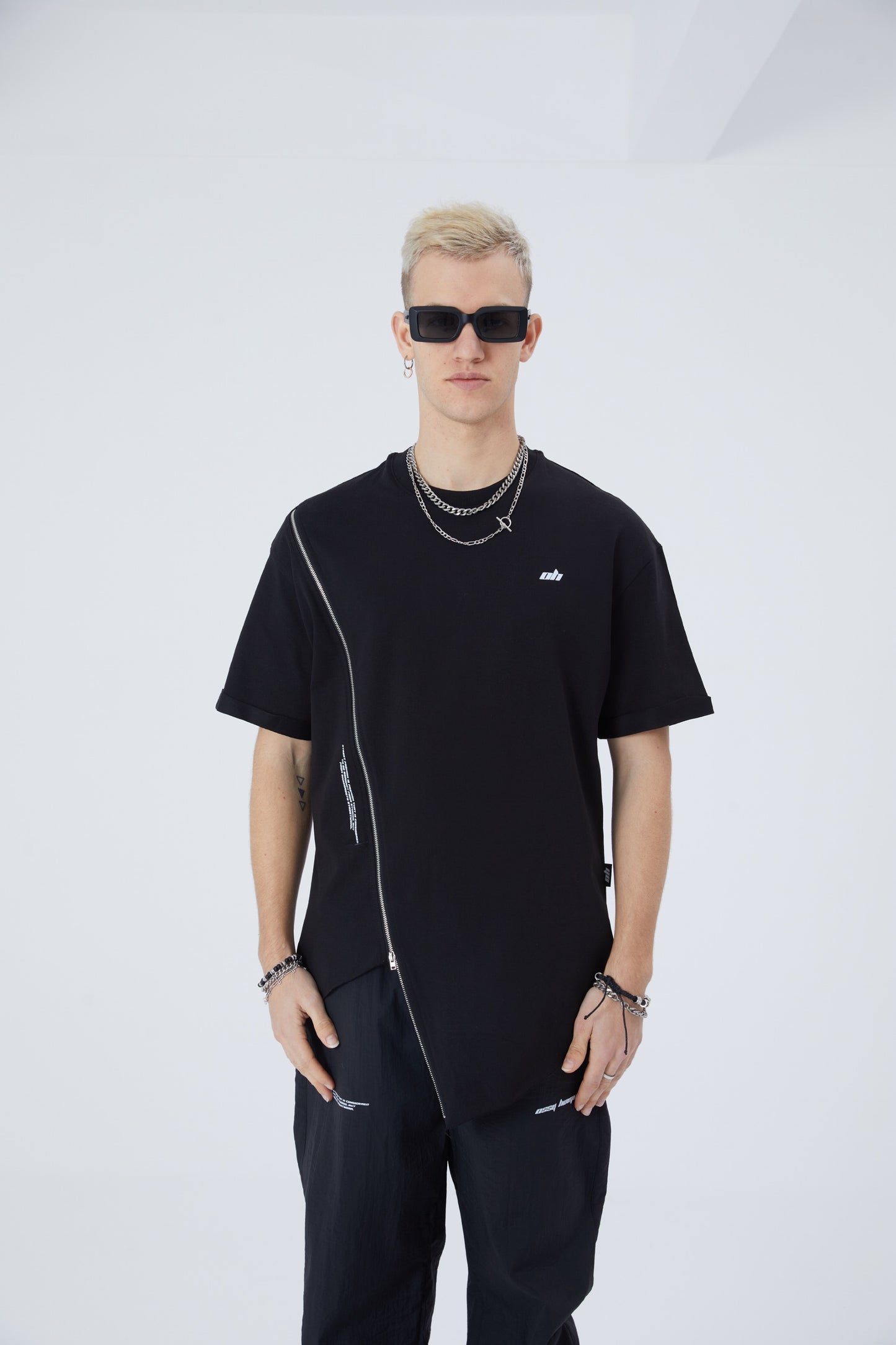 Herren ZIP T-Shirt 320gsm 100% Cotton Oversize Fit