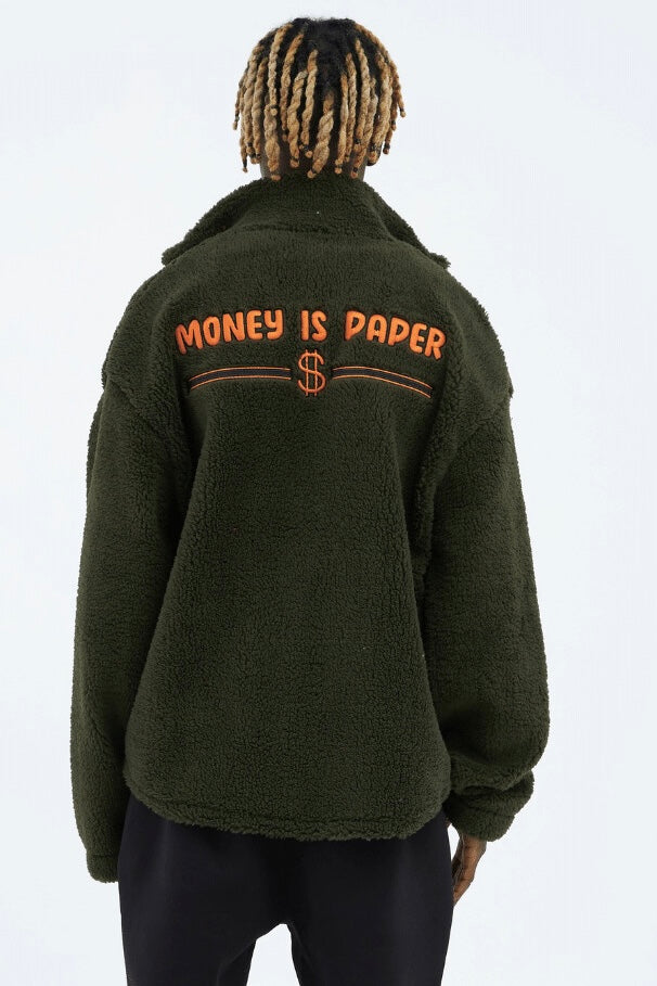Teddy Jacket Money Is Paper Jacke Oversize Zipper