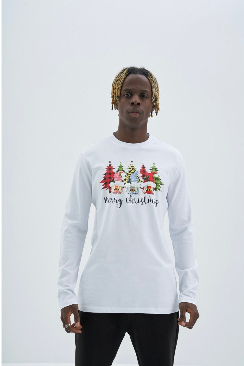 Christmas Oversize Cotton Sweatshirt Unisex weiß