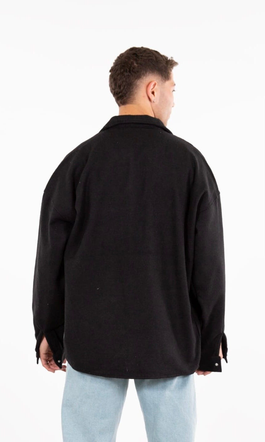 Hemdjacke Oversize Kleidung Hemd Freizeit-Jacke Unisex Überhemd Overshirt