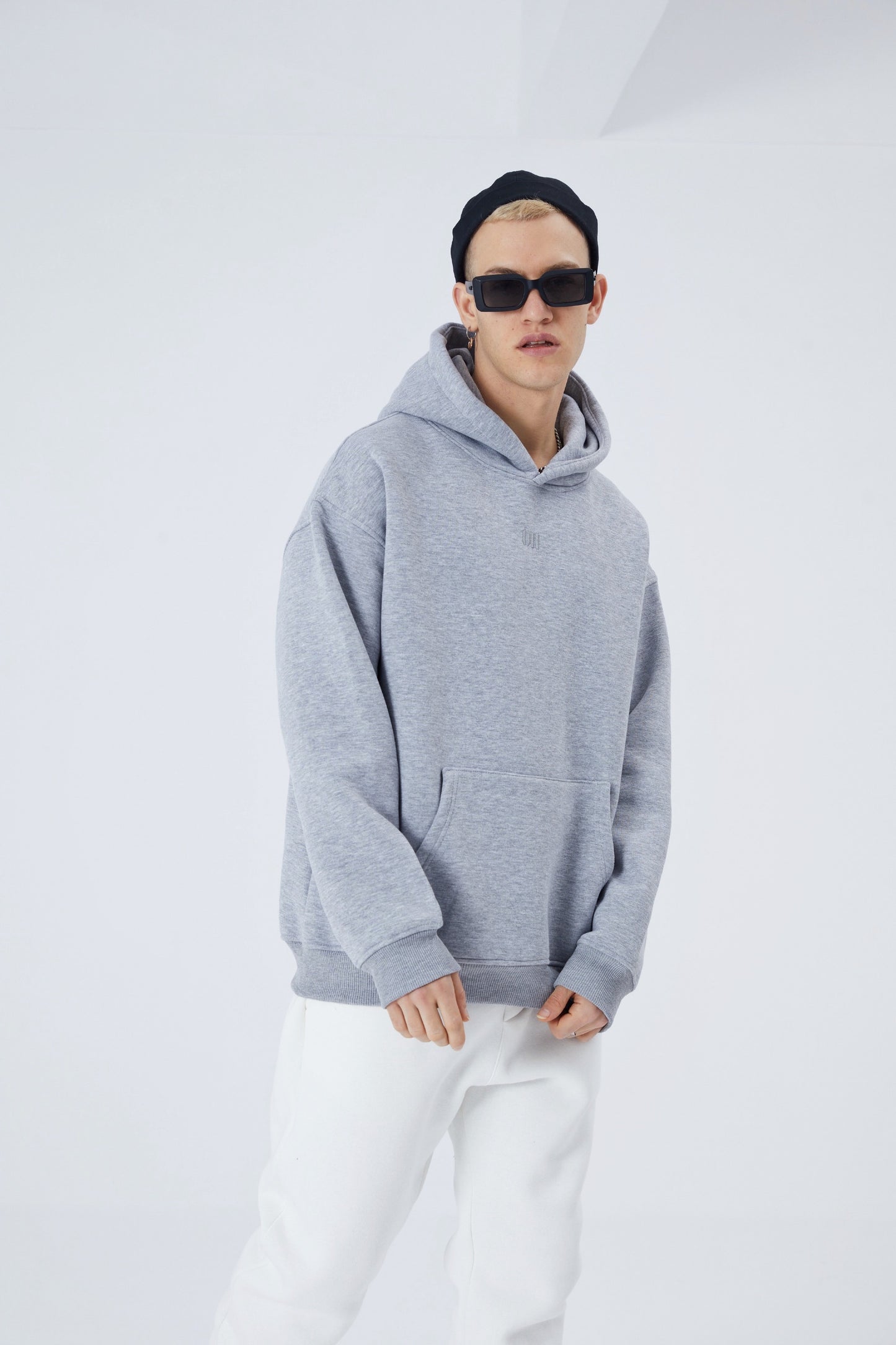 Oversize Hoodie einfarbig Basic Kapuzenpullover Unisex