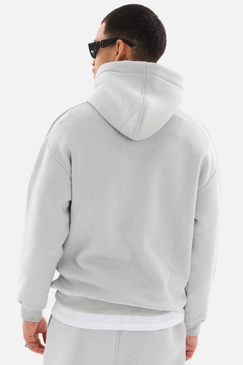 einfarbiger Basic Oversized Zip-Hoodie Sweatjacke Unisex
