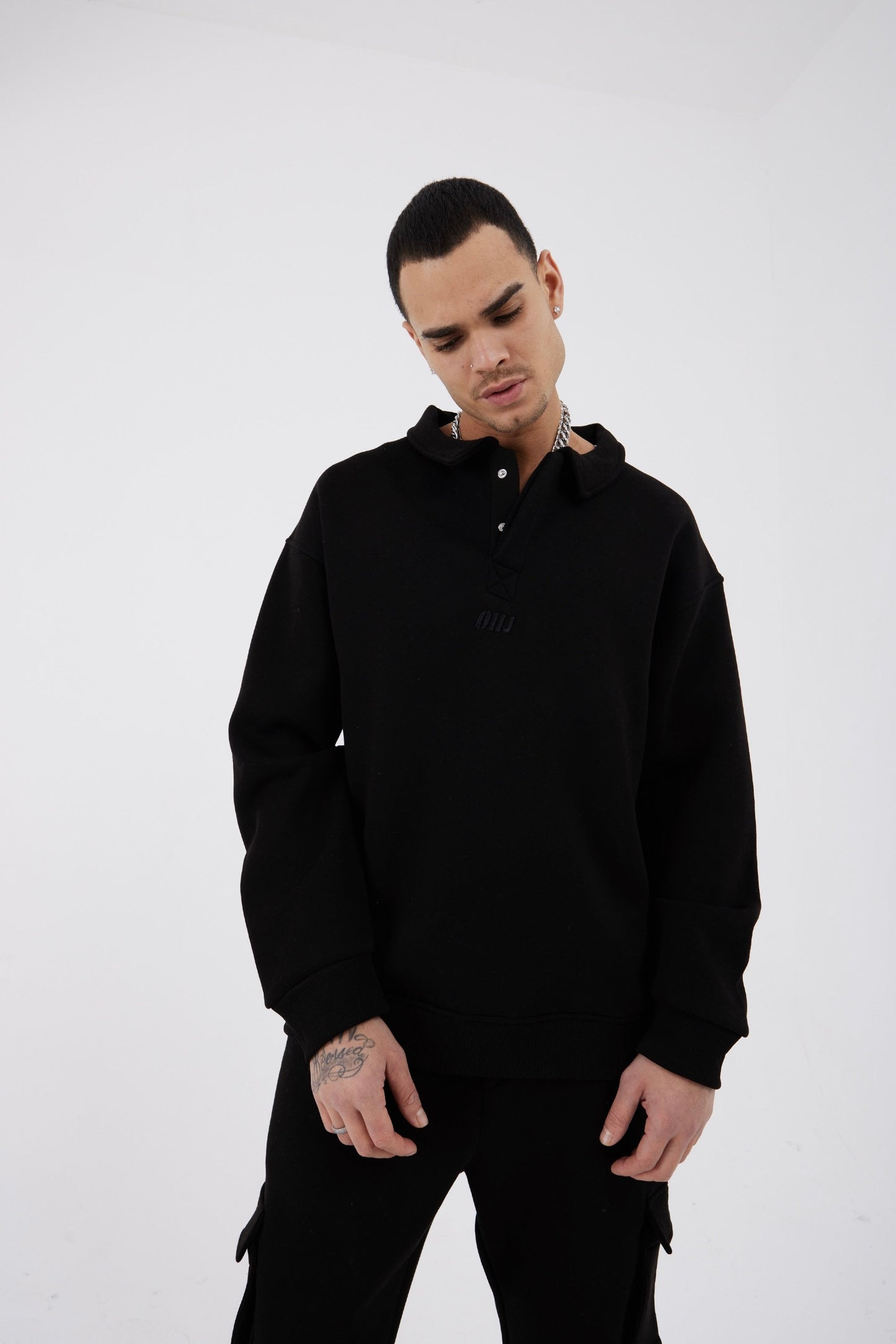 Jogginganzug Set Baumwolle Jogger Hoodie Pullover Oversize Fit