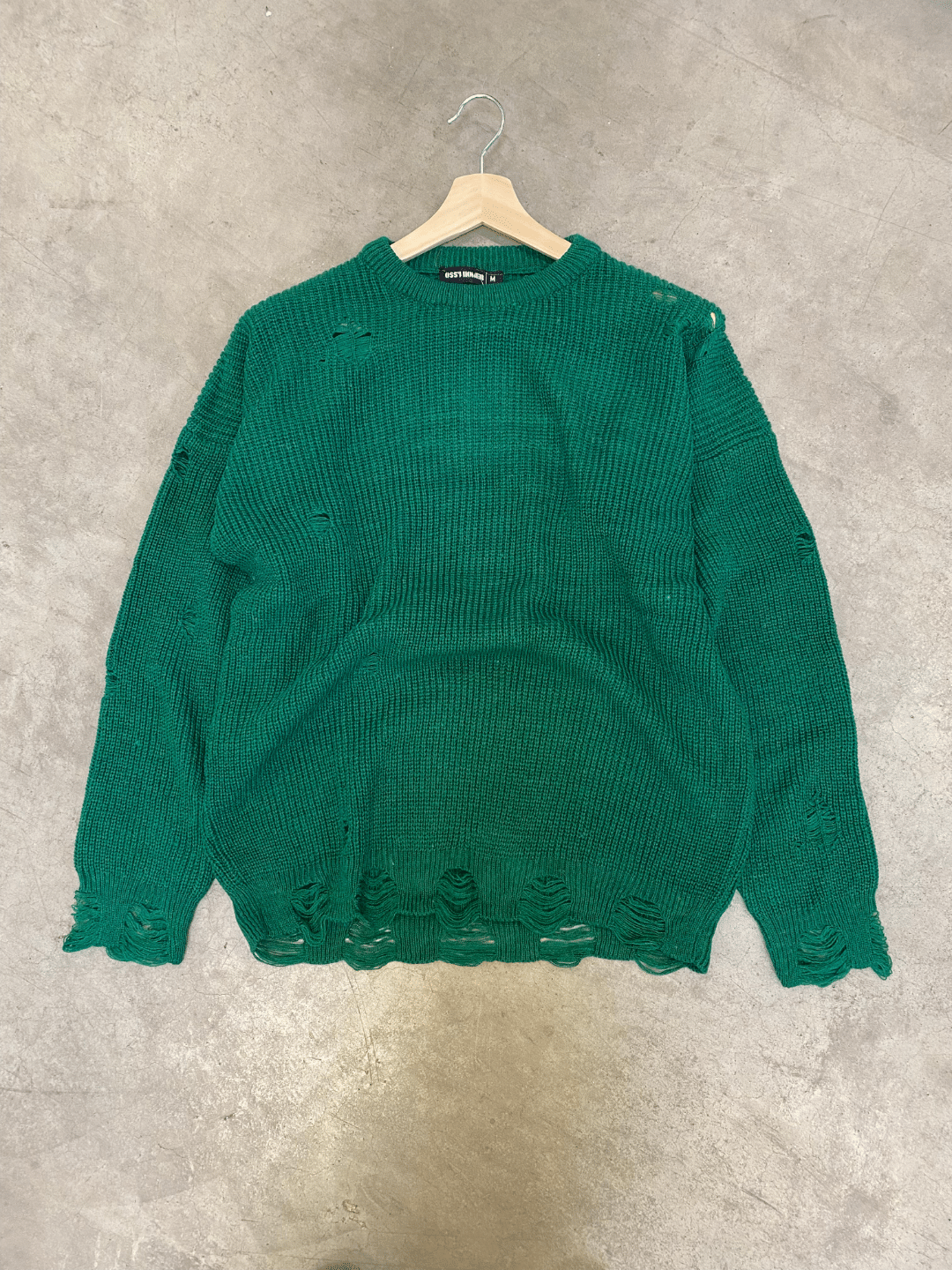 Männer Knit mit Riss Drop Shoulder Pullover Oversize
