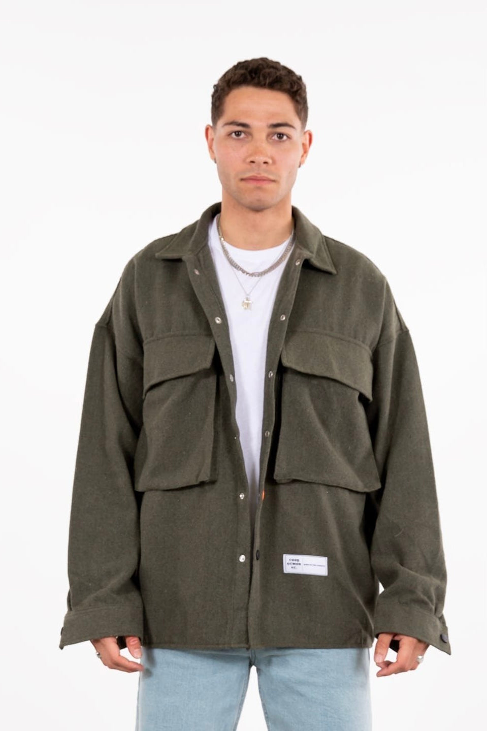 Hemdjacke Oversize Kleidung Hemd Freizeit-Jacke Unisex Überhemd Overshirt