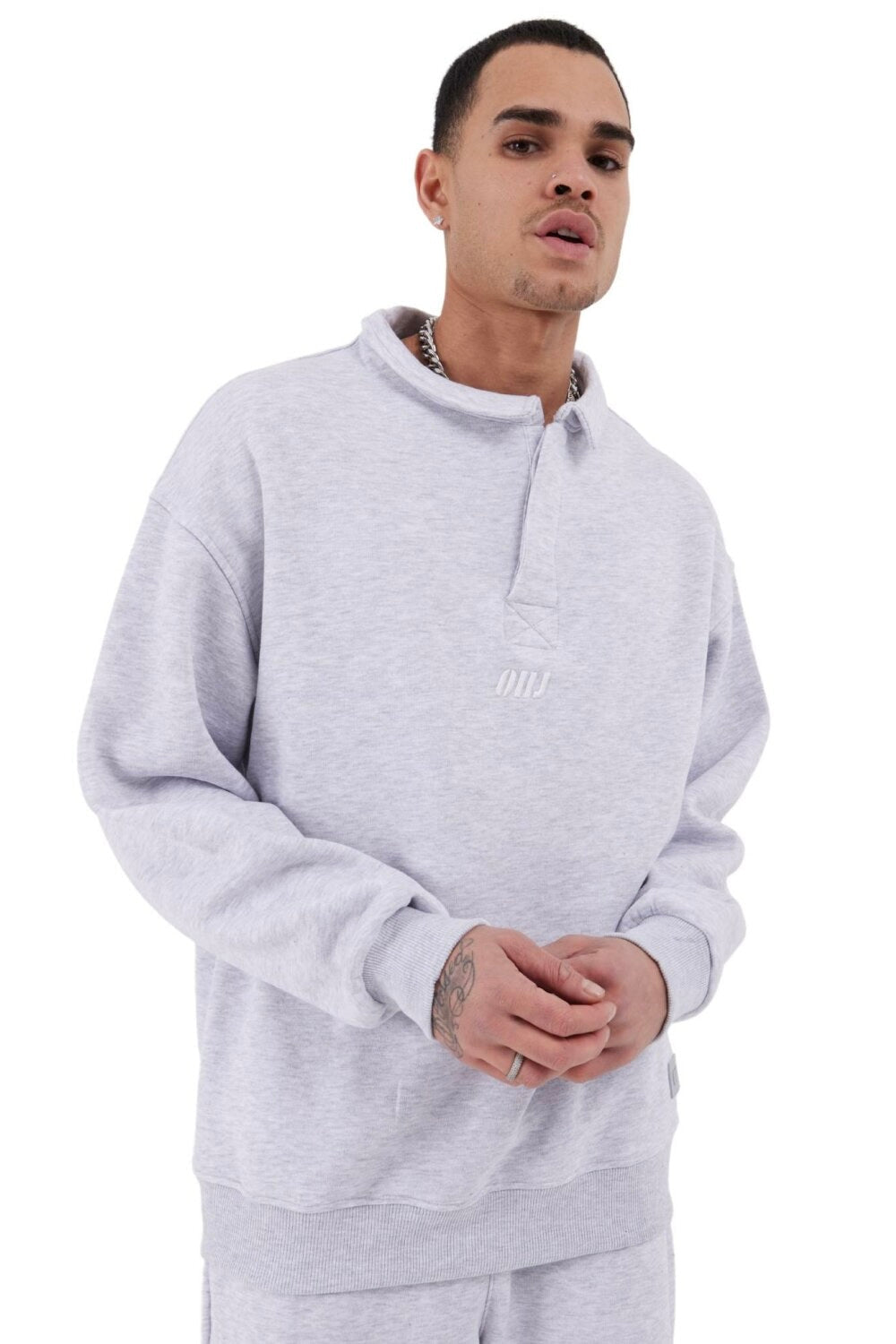 Pullover Shirt Oversize Fit Sweatshirt mit Kragen