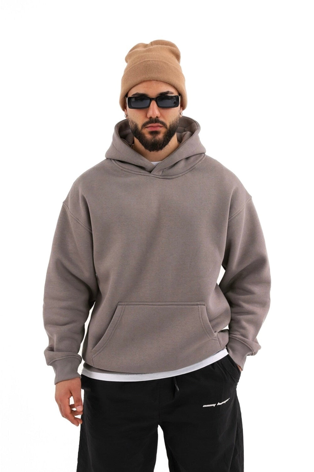 einfarbiger Basic Oversized Hoodie | Premium Herren & Damen Kapuzenpullover Unisex