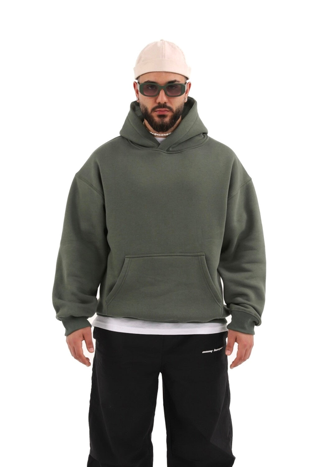 einfarbiger Basic Oversized Hoodie | Premium Herren & Damen Kapuzenpullover Unisex