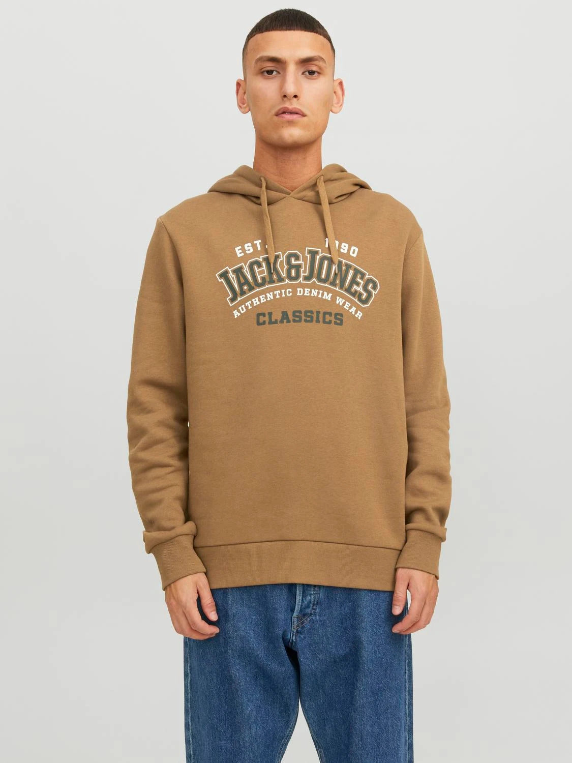JACK & JONES Male Kapuzenpullover Logo Kapuzenpullover braun