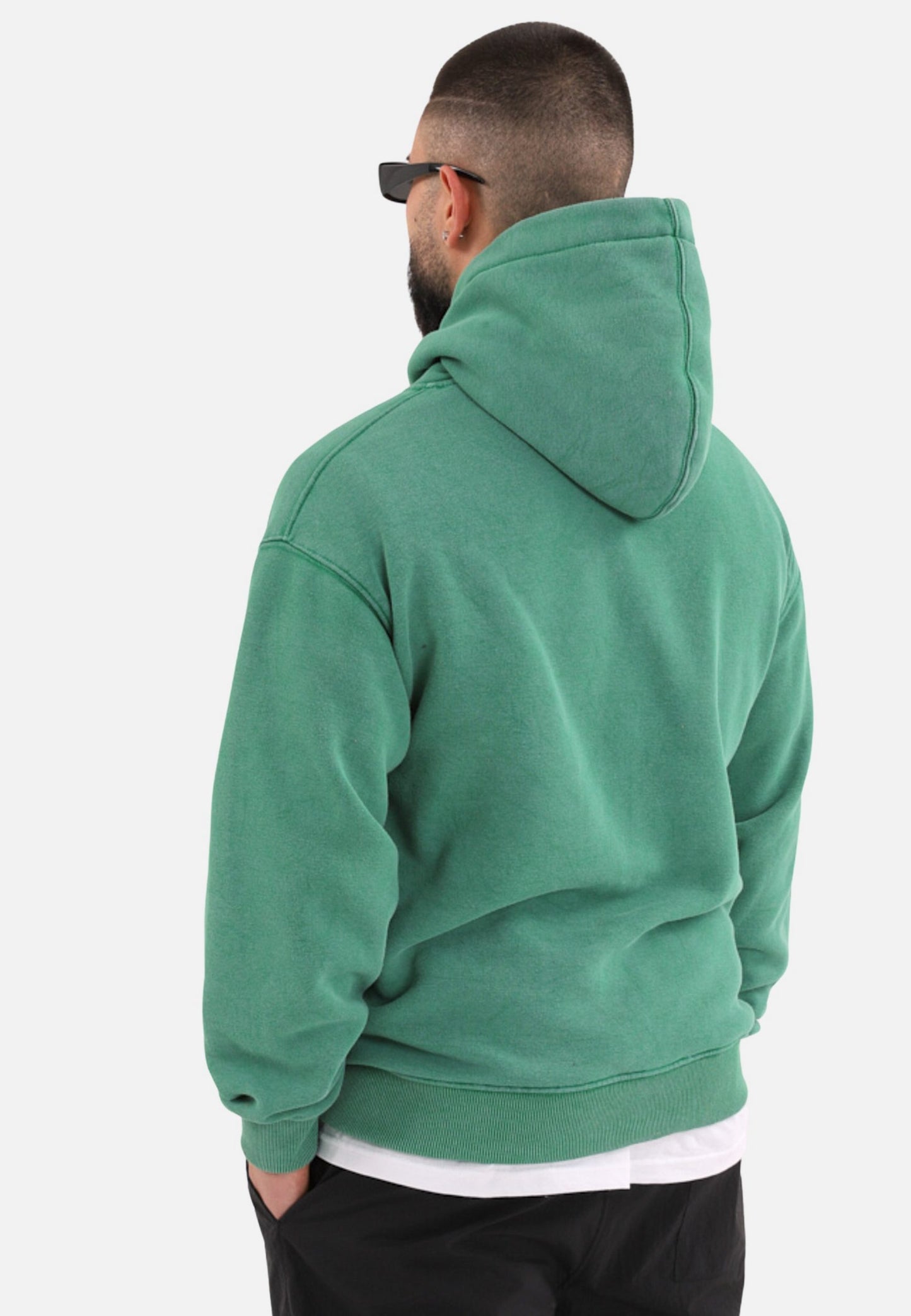 einfarbiger Washed Basic Oversized Hoodie Kapuzenpullover Unisex