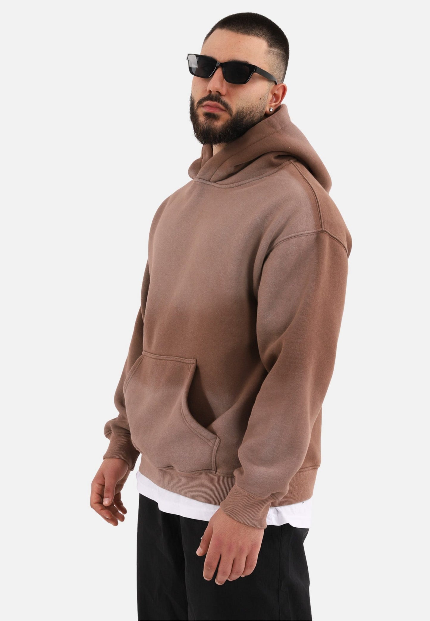 einfarbiger Spray Basic Oversized Hoodie Kapuzenpullover Unisex