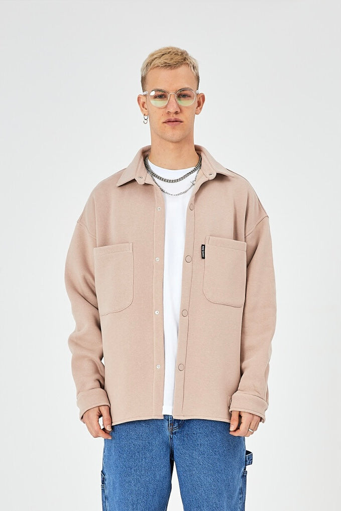 Hemdjacke aus Baumwolle in Oversize Fit Übergangsjacke