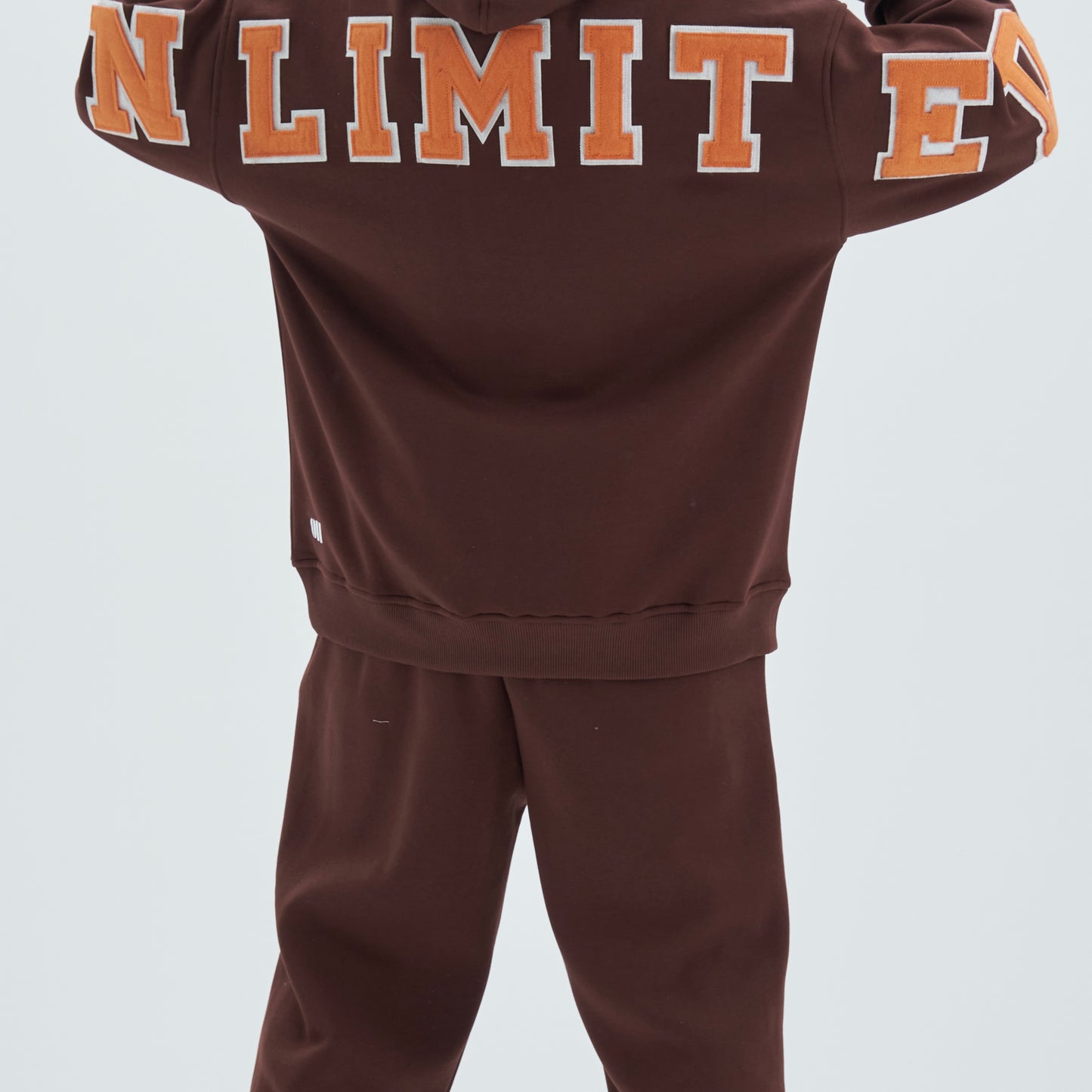Zipper Drop Shoulder Hoodie "UNLIMITED"