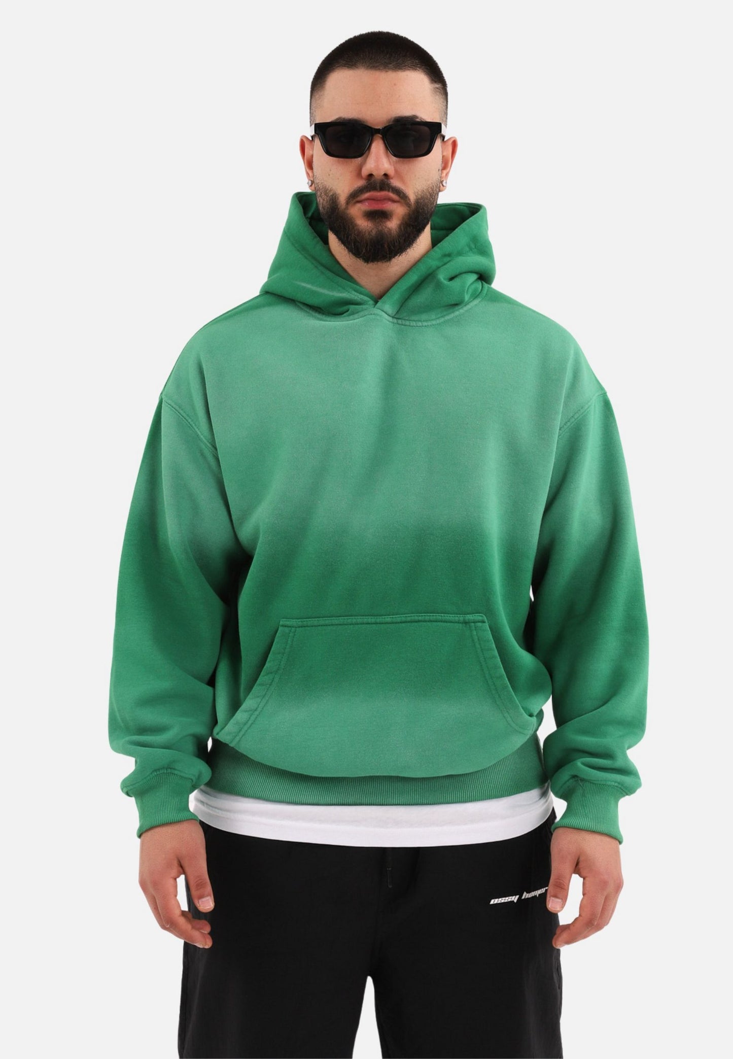 einfarbiger Spray Basic Oversized Hoodie Kapuzenpullover Unisex