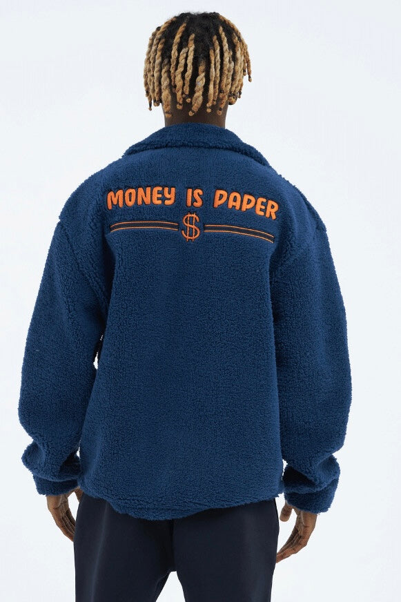 Teddy Jacket Money Is Paper Jacke Oversize Zipper