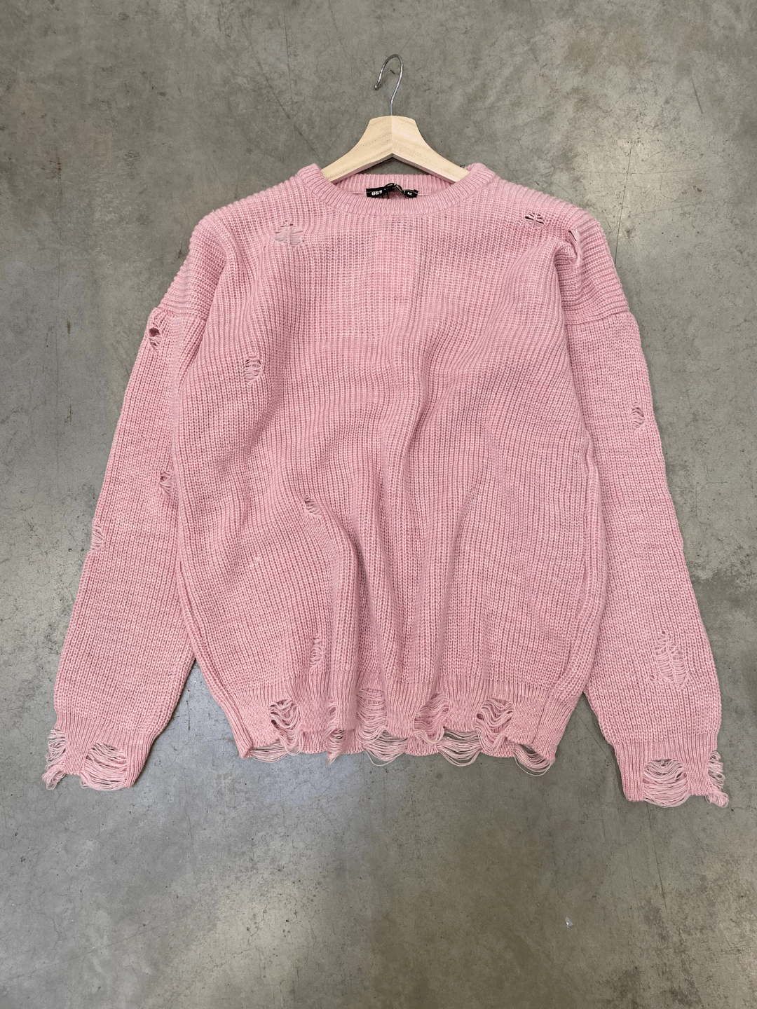 Männer Knit mit Riss Drop Shoulder Pullover Oversize