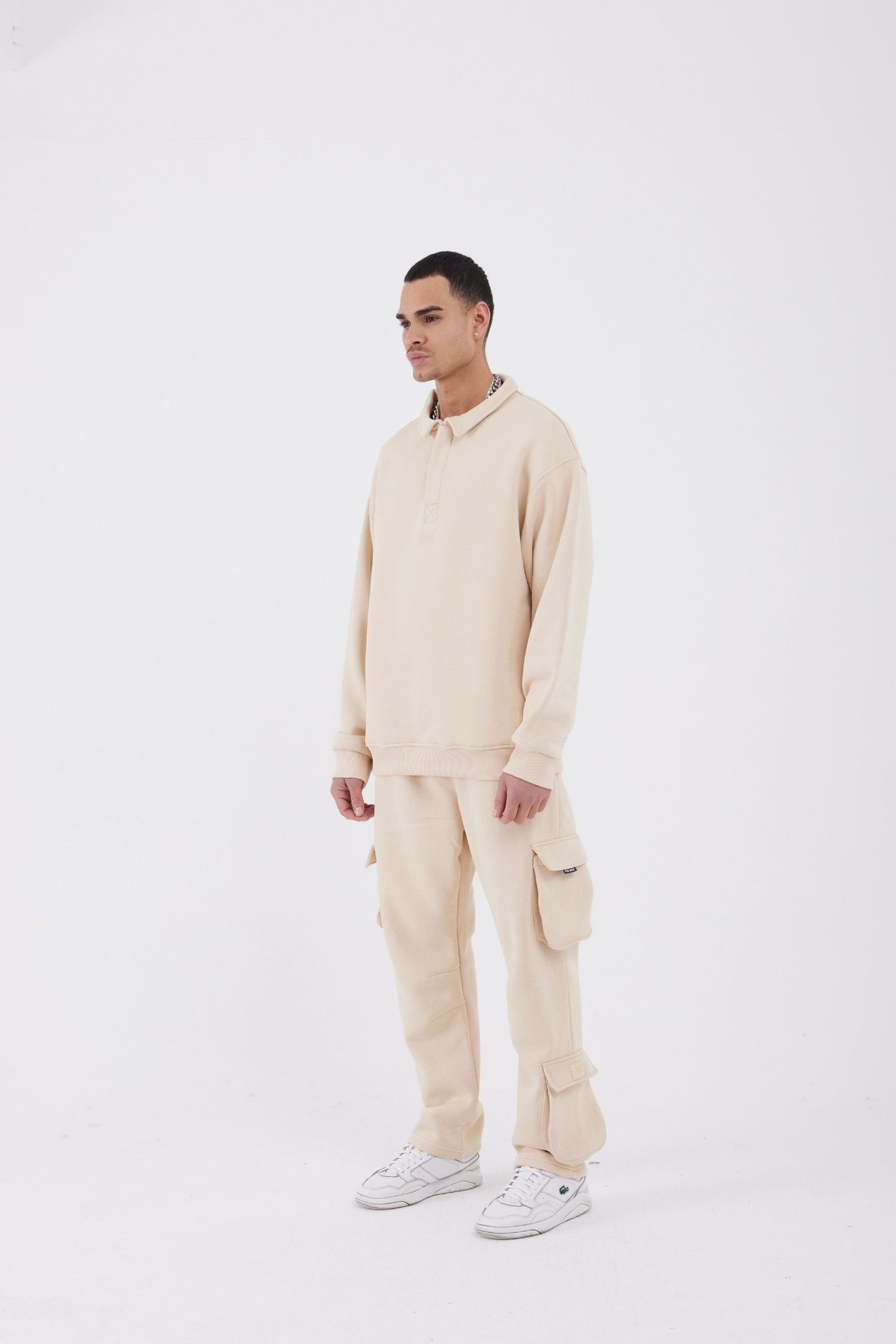 Jogginganzug Set Baumwolle Jogger Hoodie Pullover Oversize Fit
