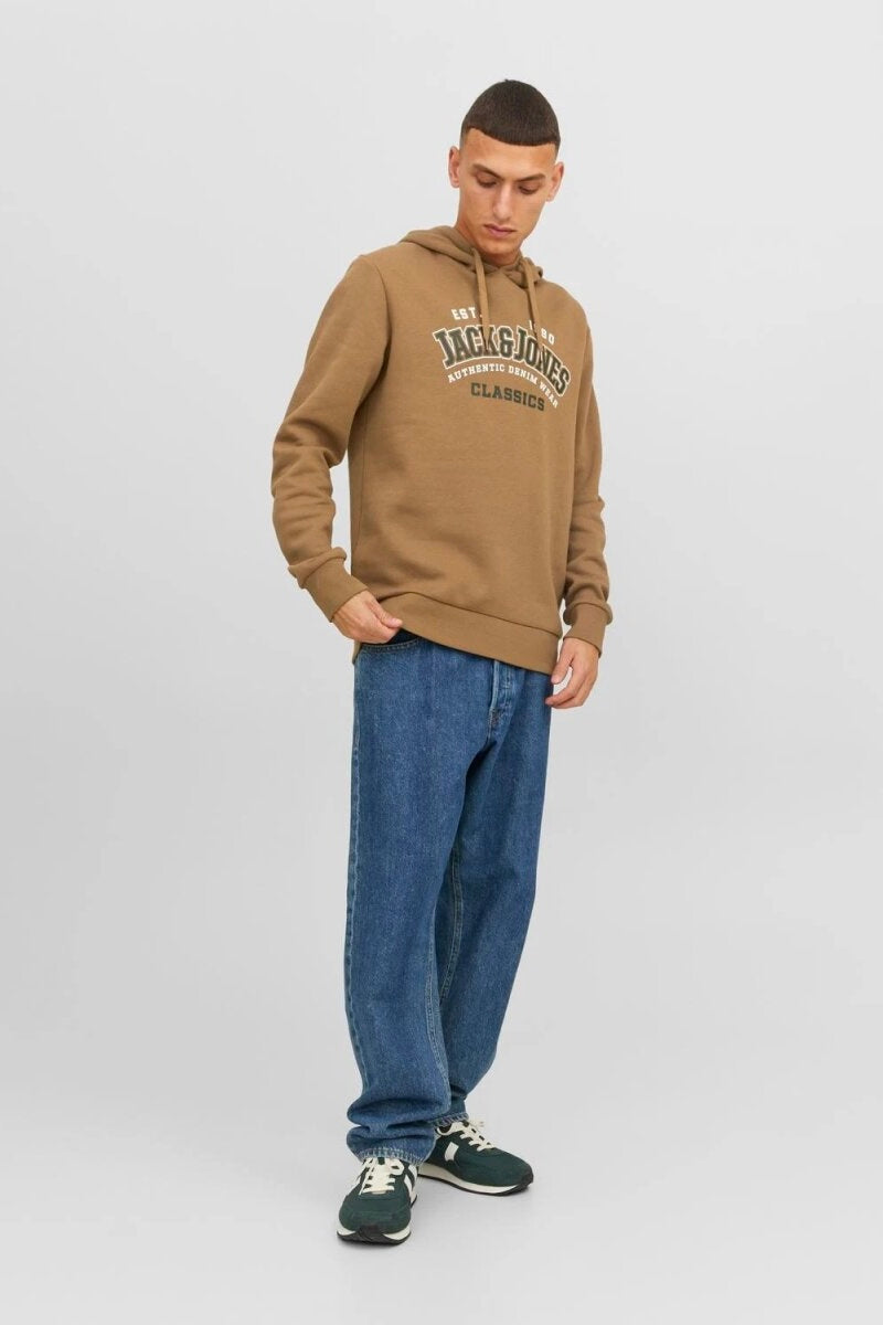 JACK & JONES Male Kapuzenpullover Logo Kapuzenpullover braun