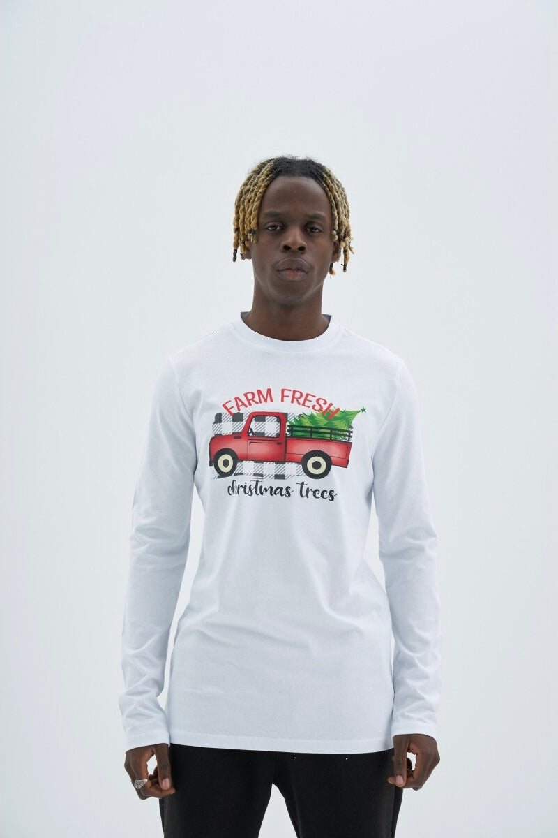Christmas Oversize Cotton Sweatshirt Unisex weiß