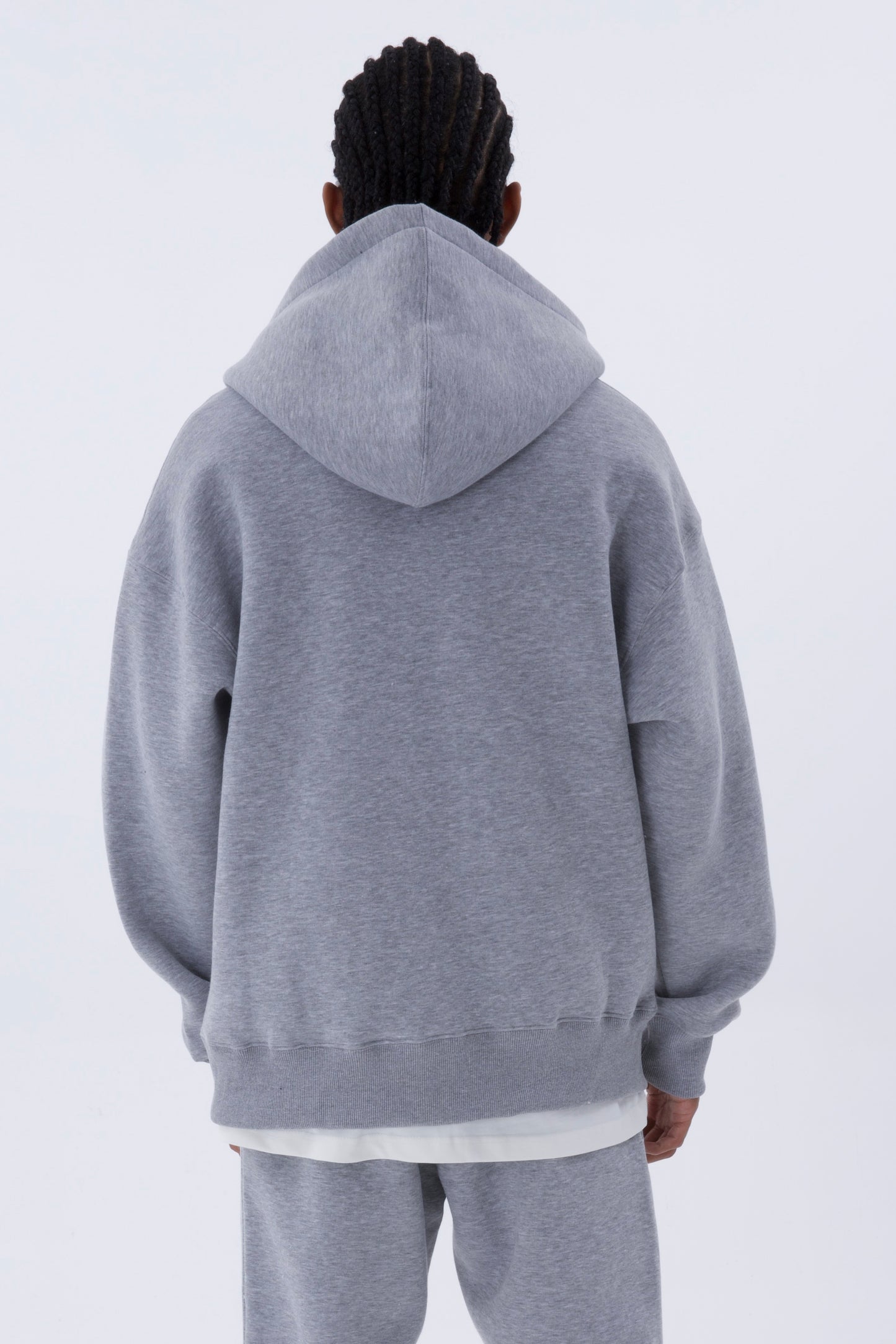 einfarbiger Basic Oversized Zip-Hoodie Sweatjacke Unisex