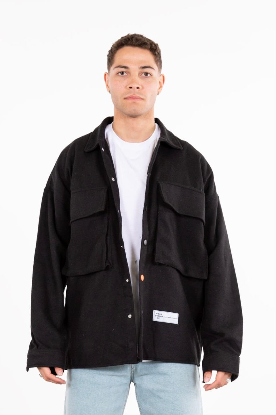 Hemdjacke Oversize Kleidung Hemd Freizeit-Jacke Unisex Überhemd Overshirt