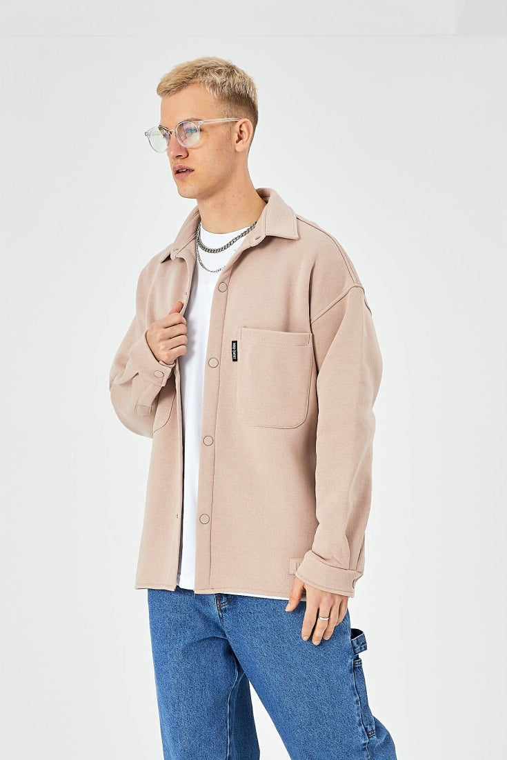 Hemdjacke aus Baumwolle in Oversize Fit Übergangsjacke